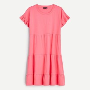 J. Crew Swingy Tiered Dress in Guava (Pink)